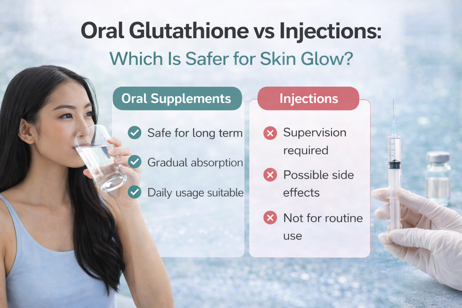 Oral Glutathione vs Injections: Which Is Safer for Skin Glow?
