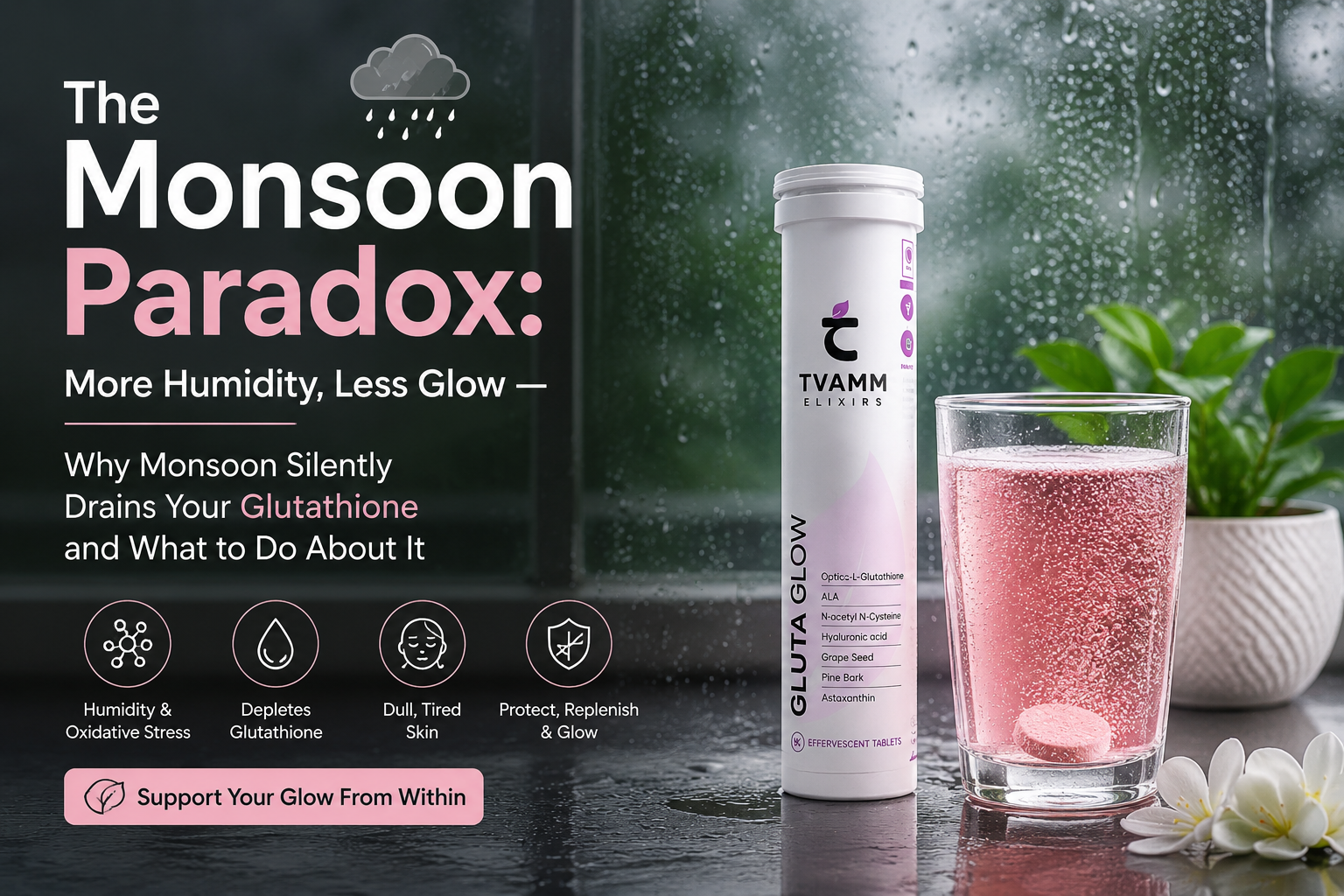 The Monsoon Paradox: More Humidity, Less Glow — Why Monsoon Silently Drains Your Glutathione and What to Do About It