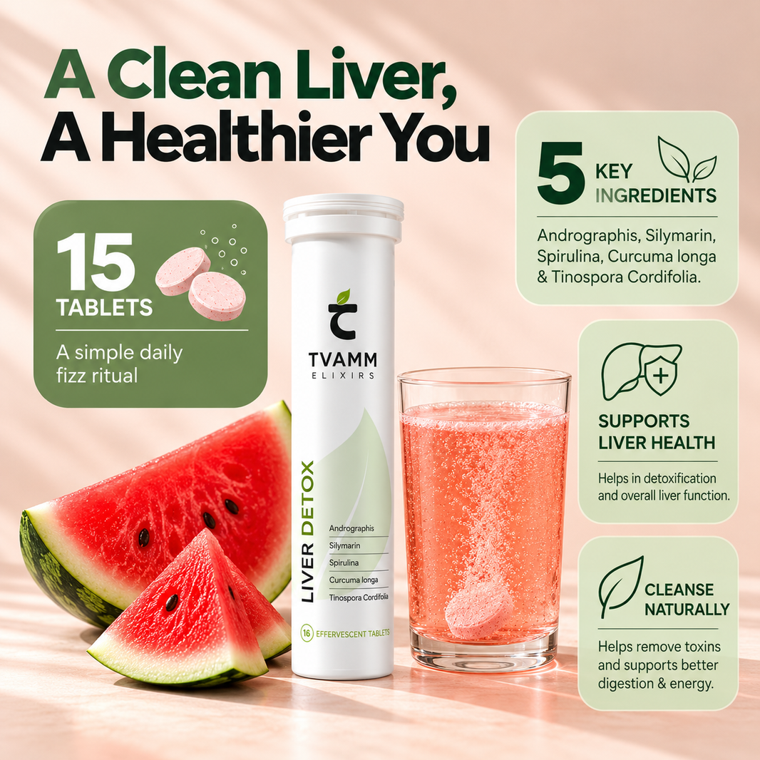 TVAMM Liver Detox effervescent tablets tube with watermelon