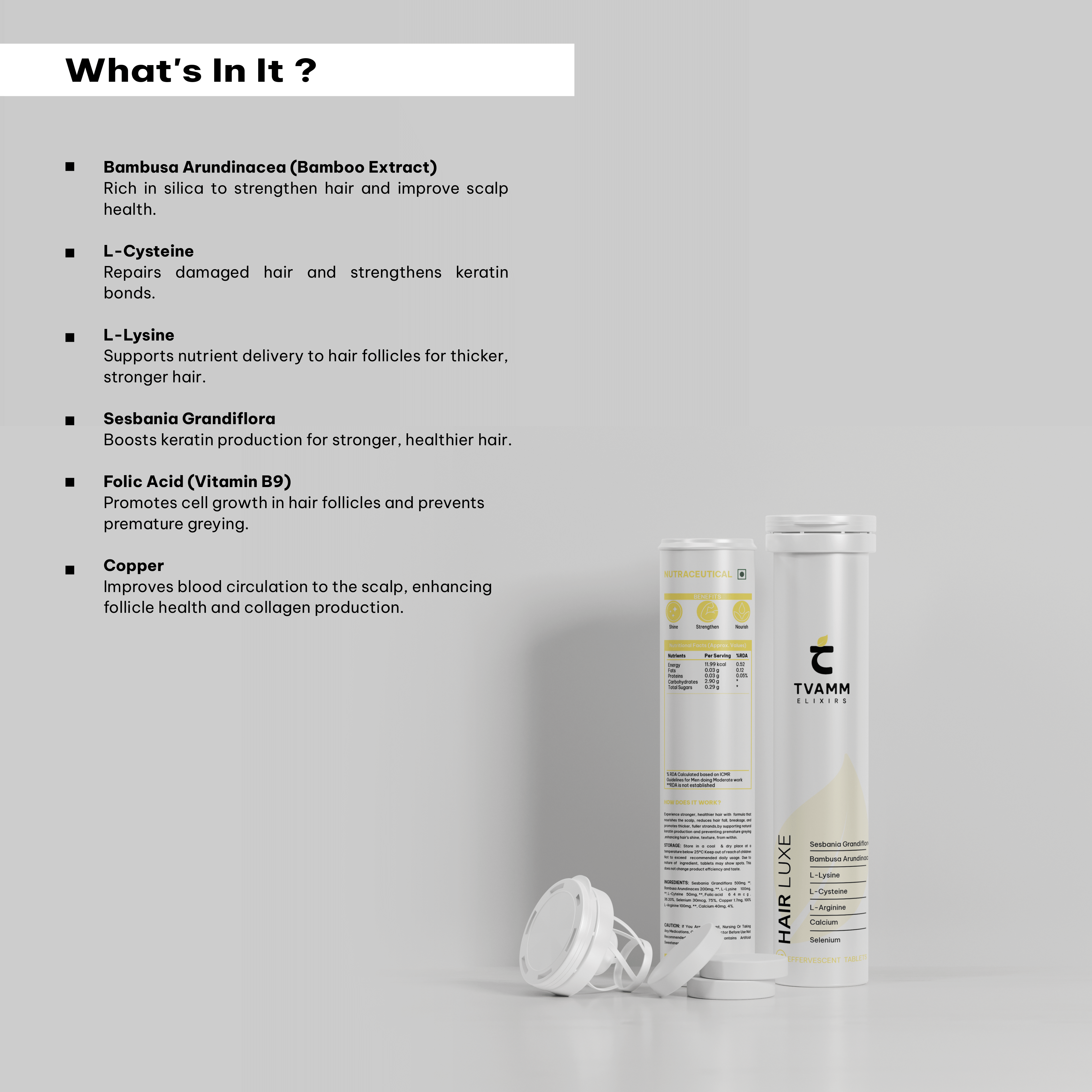 Hair Luxe -Advanced Hair Nutrition with sesbania grandiflora, bamboo & Essential Amino Acids