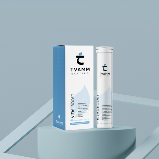 Vital Boost - Recharge Naturally Adaptogen Fusion with Ginseng, Ashwagandha, Mucuna Puriens, museli, alfaalfa & Tribulus