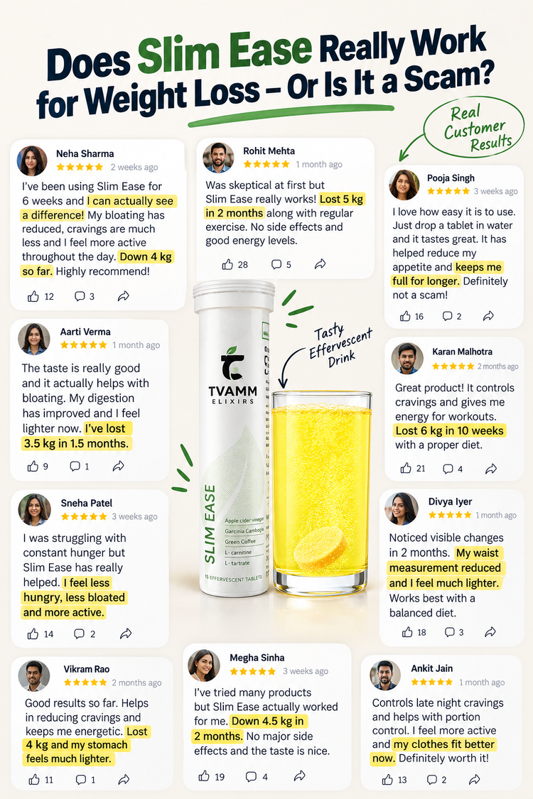Slim Ease customer feedback infographic