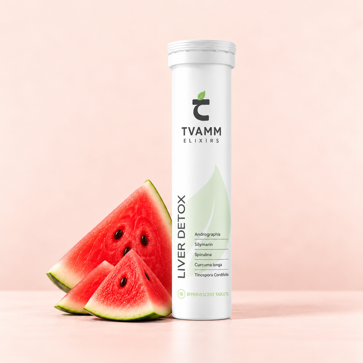 TVAMM Liver Detox effervescent tablets tube with watermelon