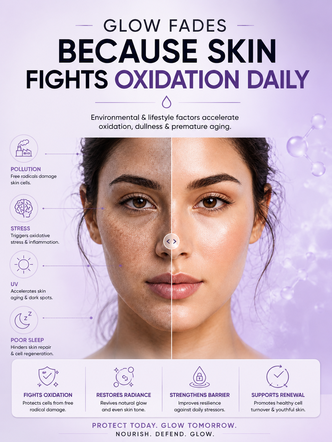 Gluta Glow effervescent tablet dissolving in water for fast absorption