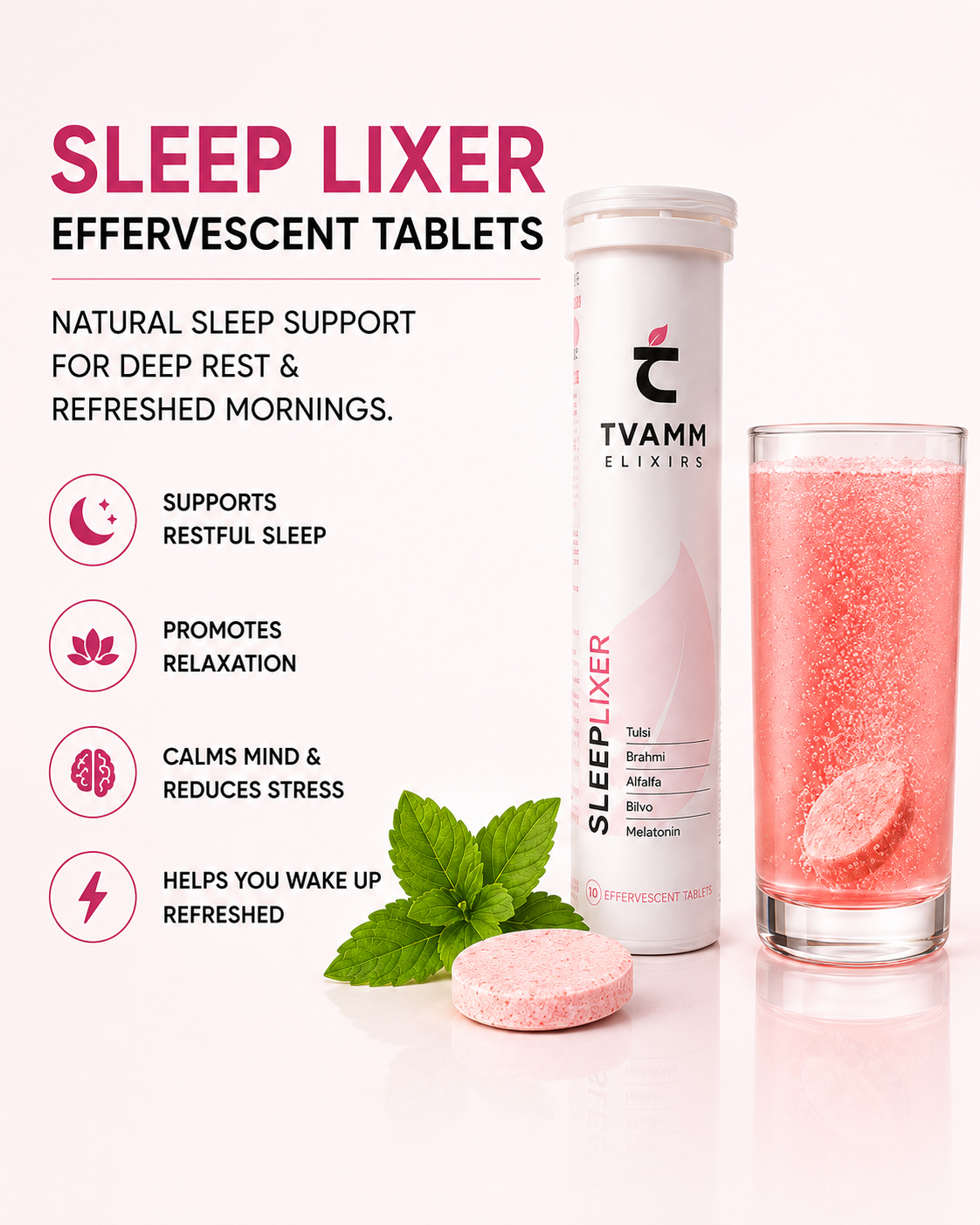 SleepLixer how to use dissolve in water take before bedtime for deep sleep