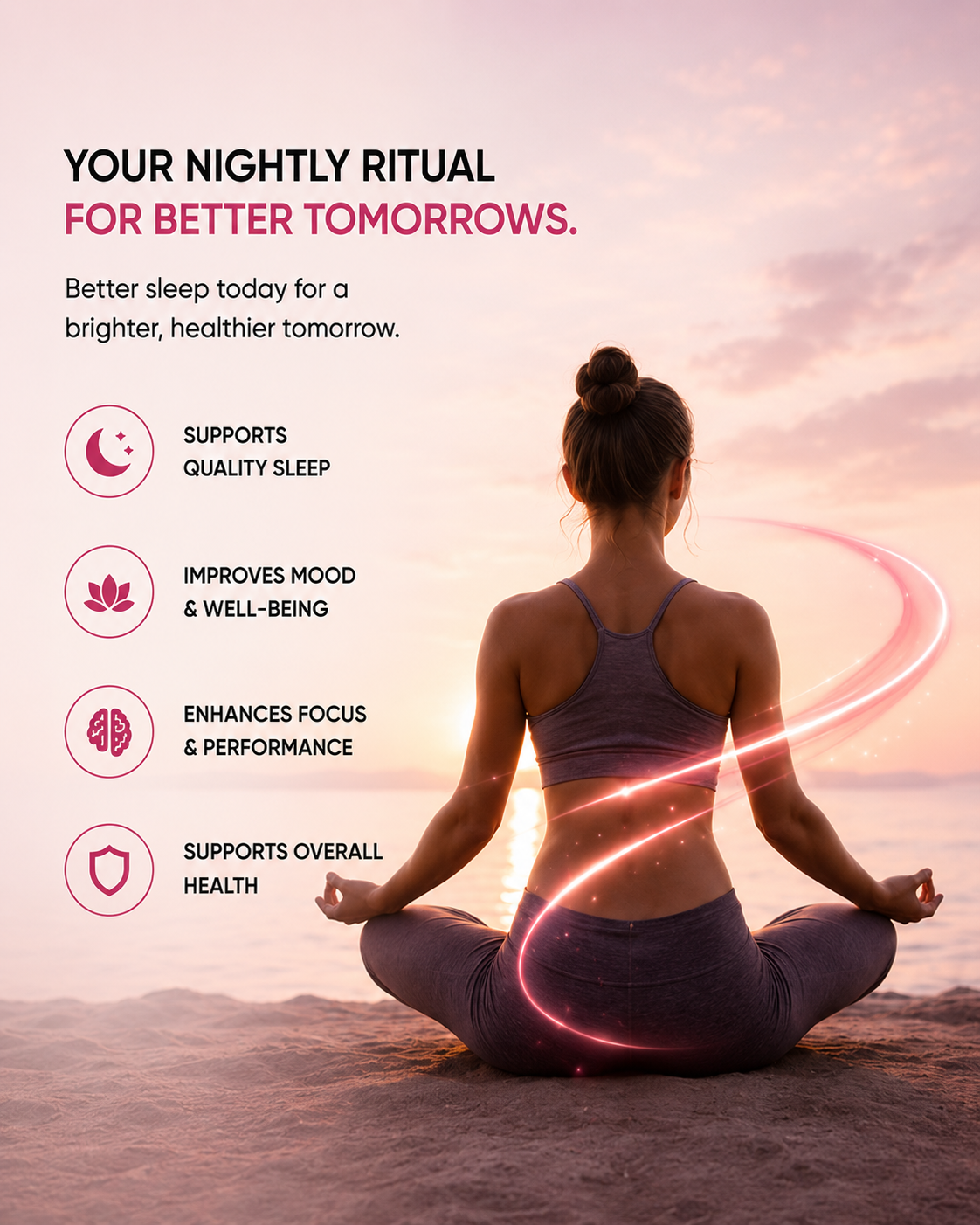 SleepLixer key ingredients Brahmi Tulsi Alfalfa Bilva Melatonin for restful sleep