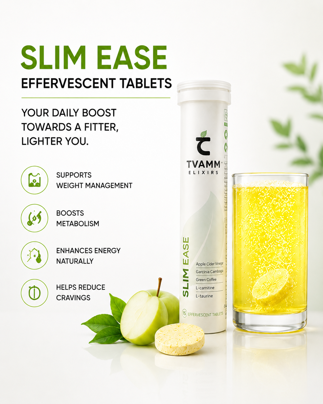 Tvamm Elixirs Slim Ease herbal supplement for metabolism and weight management